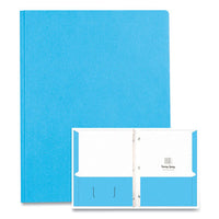 Pocket Folder With 3 Fasteners, 0.5" Capacity, 11 X 8.5, Light Blue, 25/box, 10 Boxes/carton, Ships In 4-6 Business Days