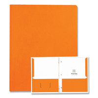 Pocket Folder With 3 Fasteners, 0.5" Capacity, 11 X 8.5, Orange, 25/box, 10 Boxes/carton, Ships In 4-6 Business Days