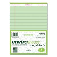 Enviroshades Legal Notepads, 50 Green 8.5 X 11.75 Sheets, 72 Notepads/carton, Ships In 4-6 Business Days