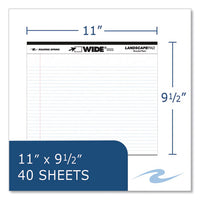 Wide Landscape Format Writing Pad, Medium/college Rule, 40 White 11 X 9.5 Sheets, 18/carton, Ships In 4-6 Business Days