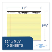 Wide Landscape Format Writing Pad, Medium/college Rule, 40 Canary 11 X 9.5 Sheets, 18/carton, Ships In 4-6 Business Days