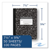 Hardcover Marble Composition Book, Wide/legal Rule, Black Marble Cover, (50) 9.75 X 7.5 Sheet, 48/ct, Ships In 4-6 Bus Days