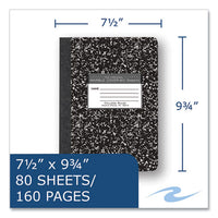 Hardcover Marble Composition Book, Med/college Rule, Black Marble Cover, (80) 9.75 X 7.5 Sheet, 48/ct, Ships In 4-6 Bus Days
