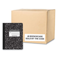 Hardcover Composition Book, Quadrille 5 Sq/in Rule, Black Marble Cover, (80) 9.75 X 7.5 Sheet, 48/ct, Ships In 4-6 Bus Days