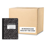 Hardcover Composition Book, Quadrille 5 Sq/in Rule, Black Marble Cover, (80) 9.75 X 7.5 Sheet, 48/ct, Ships In 4-6 Bus Days