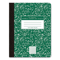 Hardcover Composition Book, Quadrille 5 Sq/in Rule, Green Marble Cover, (100) 9.75 X 7.5 Sheet, 24/ct, Ships In 4-6 Bus Days