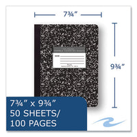 Hardcover Marble Composition Book, Unruled, Black Marble Cover, (50) 9.75 X 7.5 Sheets, 48/carton, Ships In 4-6 Business Days