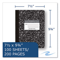 Hardcover Marble Composition Book, Med/college Rule, Black Marble Cover, (100) 9.75 X 7.5 Sheet, 24/ct, Ships In 4-6 Bus Days