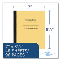 Flexible Cover Composition Notebook, Wide/legal Rule, Manila Cover, (48) 8.5 X 7 Sheets, 72/ct, Ships In 4-6 Business Days