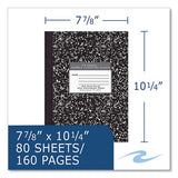 Hardcover Composition Book, Quadrille 5 Sq/in Rule, Black Marble Cover, (80) 10.25 X 7.88 Sheet, 24/ct, Ships In 4-6 Bus Days
