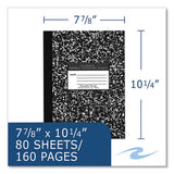 Flexible Cover Composition Book, Med/college Rule, Black Marble Cover, (80) 10.25 X 7.88 Sheet, 48/ct, Ships In 4-6 Bus Days