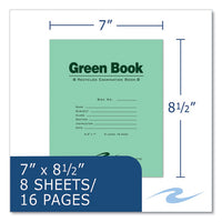 Recycled Exam Book, Wide/legal Rule, Green Cover, (8) 8.5 X 7 Sheets, 600/carton, Ships In 4-6 Business Days