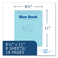 Examination Blue Books, Wide/legal Rule, Blue Cover, (8) 11 X 8.5 Sheets, 500/carton, Ships In 4-6 Business Days