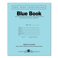 Recycled Exam Book, Wide/legal Rule, Blue Cover, (8) 8.5 X 7 Sheets, 600/carton, Ships In 4-6 Business Days
