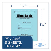 Recycled Exam Book, Wide/legal Rule, Blue Cover, (8) 8.5 X 7 Sheets, 600/carton, Ships In 4-6 Business Days
