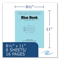 Recycled Exam Book, Wide/legal Rule, Blue Cover, (8) 11 X 8.5 Sheets, 500/carton, Ships In 4-6 Business Days