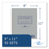 Lab And Science Carbonless Notebook, Quad Rule (4 Sq/in), Gray Cover, (100) 11 X 9 Sheets, 12/ct, Ships In 4-6 Business Days