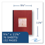 Lab And Science Numbered Notebook, Quadrille Rule (4 Sq/in), Red Cover, (76) 11.75 X 9.25 Sheets, 24/ct,ships In 4-6 Bus Days