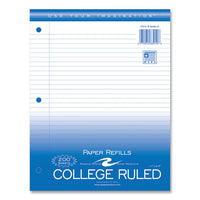 Loose Leaf Paper, 8.5 X 11, 3-hole Punched, College Rule, White, 200 Sheets/pack, 24 Packs/carton, Ships In 4-6 Business Days