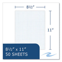 Gummed Pad, 5 Sq/in Quadrille Rule, 50 White 8.5 X 11 Sheets, 72/carton, Ships In 4-6 Business Days