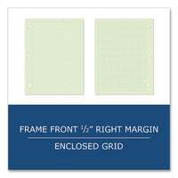 Engineer Pad, (0.5" Margins), Quad Rule (5 Sq/in, 1 Sq/in) 100 Lt Green 8.5x11 Sheets/pad, 24/ct, Ships In 4-6 Business Days