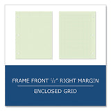 Engineer Pad, (0.5" Margins), Quad Rule (5 Sq/in, 1 Sq/in) 100 Lt Green 8.5x11 Sheets/pad, 24/ct, Ships In 4-6 Business Days