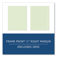 Engineer Pad, (0.5" Margins), Quad Rule (5 Sq/in, 1 Sq/in), 200 Lt Green 8.5x11 Sheets/pad, 12/ct, Ships In 4-6 Business Days
