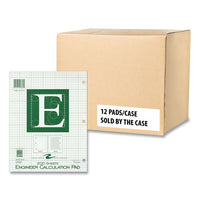 Engineer Pad, (0.5" Margins), Quad Rule (5 Sq/in, 1 Sq/in), 200 Lt Green 8.5x11 Sheets/pad, 12/ct, Ships In 4-6 Business Days