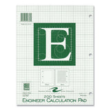 Engineer Pad, (0.5" Margins), Quad Rule (5 Sq/in, 1 Sq/in), 200 Lt Green 8.5x11 Sheets/pad, 12/ct, Ships In 4-6 Business Days