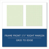 Engineer Pad, (1.25" Margin), Quad Rule (5 Sq/in, 1 Sq/in), 100 Lt Green 8.5x11 Sheets/pad, 24/ct, Ships In 4-6 Business Days
