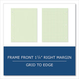 Engineer Pad, (1.25" Margin), Quad Rule (5 Sq/in, 1 Sq/in), 100 Lt Green 8.5x11 Sheets/pad, 24/ct, Ships In 4-6 Business Days