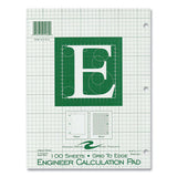 Engineer Pad, (1.25" Margin), Quad Rule (5 Sq/in, 1 Sq/in), 100 Lt Green 8.5x11 Sheets/pad, 24/ct, Ships In 4-6 Business Days