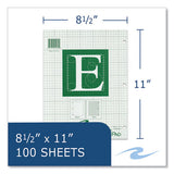 Engineer Pad, (1.25" Margin), Quad Rule (5 Sq/in, 1 Sq/in), 100 Lt Green 8.5x11 Sheets/pad, 24/ct, Ships In 4-6 Business Days