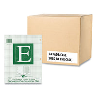 Engineer Pad, (1.25" Margin), Quad Rule (5 Sq/in, 1 Sq/in), 100 Lt Green 8.5x11 Sheets/pad, 24/ct, Ships In 4-6 Business Days