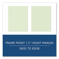 Engineer Pad, (1.25" Margin), Quad Rule (5 Sq/in, 1 Sq/in), 200 Lt Green 8.5x11 Sheets/pad, 12/ct, Ships In 4-6 Business Days