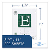Engineer Pad, (1.25" Margin), Quad Rule (5 Sq/in, 1 Sq/in), 200 Lt Green 8.5x11 Sheets/pad, 12/ct, Ships In 4-6 Business Days