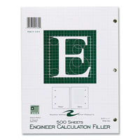 Engineer Filler Paper, 3-hole, Frame Format/quad Rule (5 Sq/in, 1 Sq/in) 500 Sheets/pk, 5/carton, Ships In 4-6 Business Days