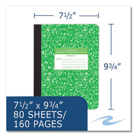 Ruled Composition Book, Grade 1 Manuscript Format, Green Marble Cover, (80) 9.75 X 7.5 Sheet, 48/ct, Ships In 4-6 Bus Days