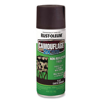 Camouflage Spray Paint, Flat Earth Brown, 12 Oz Aerosol Can, 6/carton