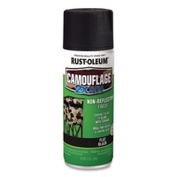 Camouflage Spray Paint, Flat Black, 12 Oz Aerosol Can, 6/carton