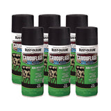 Camouflage Spray Paint, Flat Black, 12 Oz Aerosol Can, 6/carton