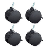Carpet Casters For Alphabetter Desks, 2.5" Wheel, Black, 4/set