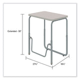 Alphabetter 2.0 Height-adjust Student Desk W/pendulum Bar, 27.75 X 19.75 X 22 To 30, Pebble Gray, Ships In 1-3 Business Days