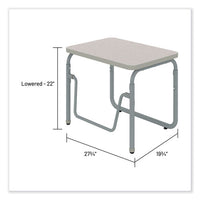 Alphabetter 2.0 Height-adjust Student Desk W/pendulum Bar, 27.75 X 19.75 X 22 To 30, Pebble Gray, Ships In 1-3 Business Days