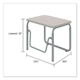 Alphabetter 2.0 Height-adjust Student Desk W/pendulum Bar, 27.75 X 19.75 X 22 To 30, Pebble Gray, Ships In 1-3 Business Days
