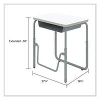 Alphabetter 2.0 Height-adjust Student Desk With Pendulum Bar, 27.75 X 19.75 X 22 To 30, Dry Erase, Ships In 1-3 Business Days