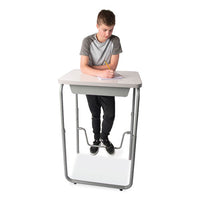 Alphabetter 2.0 Height-adjust Student Desk With Pendulum Bar, 27.75 X 19.75 X 29 To 43, Dry Erase, Ships In 1-3 Business Days