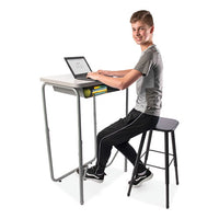 Alphabetter 2.0 Height-adjust Student Desk With Pendulum Bar, 27.75 X 19.75 X 29 To 43, Dry Erase, Ships In 1-3 Business Days