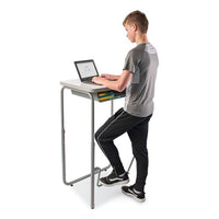 Alphabetter 2.0 Height-adjust Student Desk With Pendulum Bar, 27.75 X 19.75 X 29 To 43, Dry Erase, Ships In 1-3 Business Days