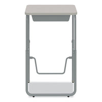 Alphabetter 2.0 Height-adjust Student Desk W/pendulum Bar, 27.75 X 19.75 X 29 To 43, Pebble Gray, Ships In 1-3 Business Days